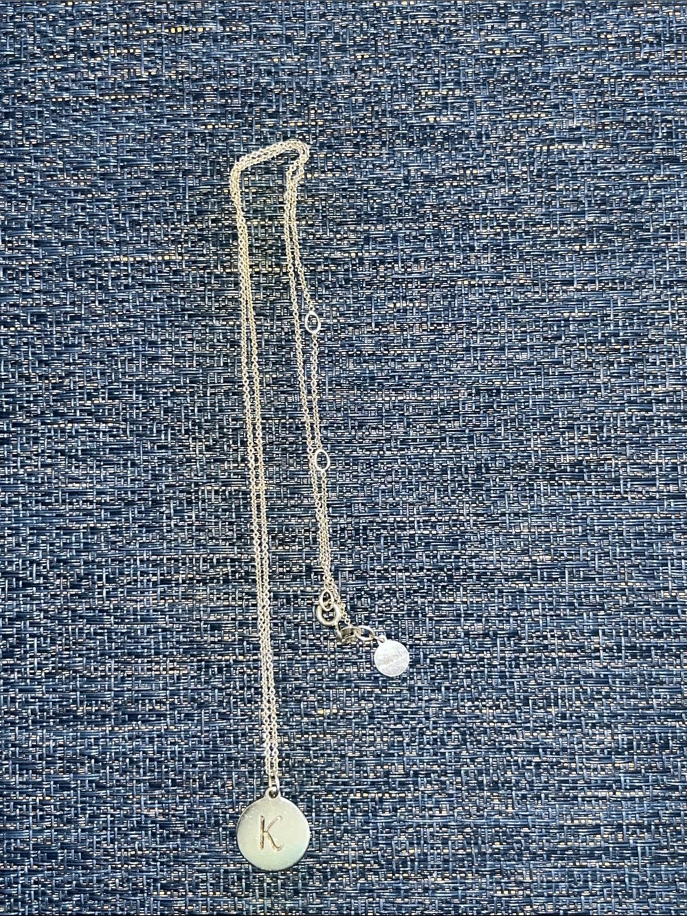 Stella & Dot Silver Initial 'K' Pendant Necklace